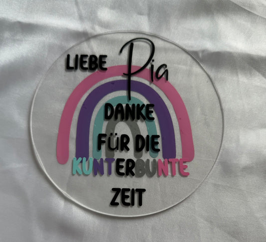 Acryl Aufsteller Erzieher in, Lehrer, Pädagogen, Tagesmütter, Krippe, Kita, Kindergarten, KiGa, kunterbunt
