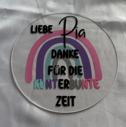 Acryl Aufsteller Erzieher in, Lehrer, Pädagogen, Tagesmütter, Krippe, Kita, Kindergarten, KiGa, kunterbunt