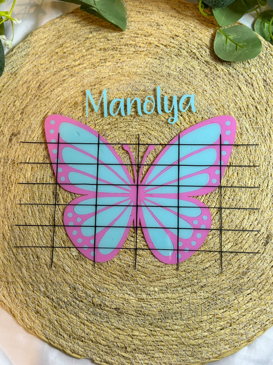 Personalisierte Acryltafel mit Schmetterling– Stundenplan inkl. Stift & Aufsteller