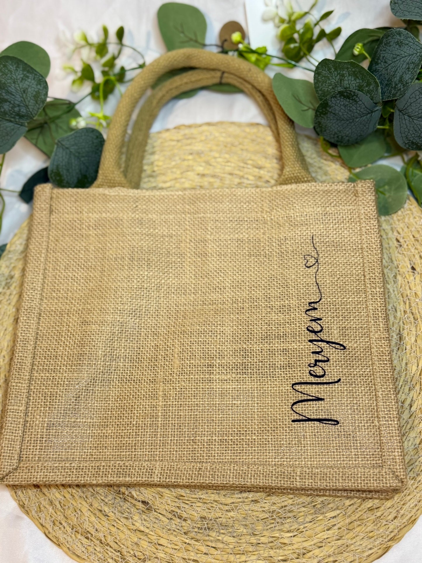 Personalisierte Jute Tasche - Shopper mit Namen oder Wunschwort - Geschenkidee individuell bedruckt