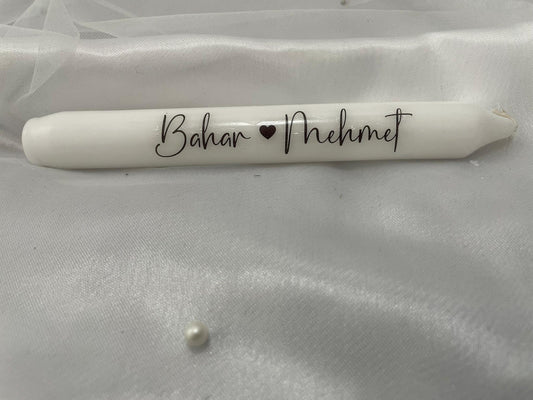 Kerze mit Namen personalisiert