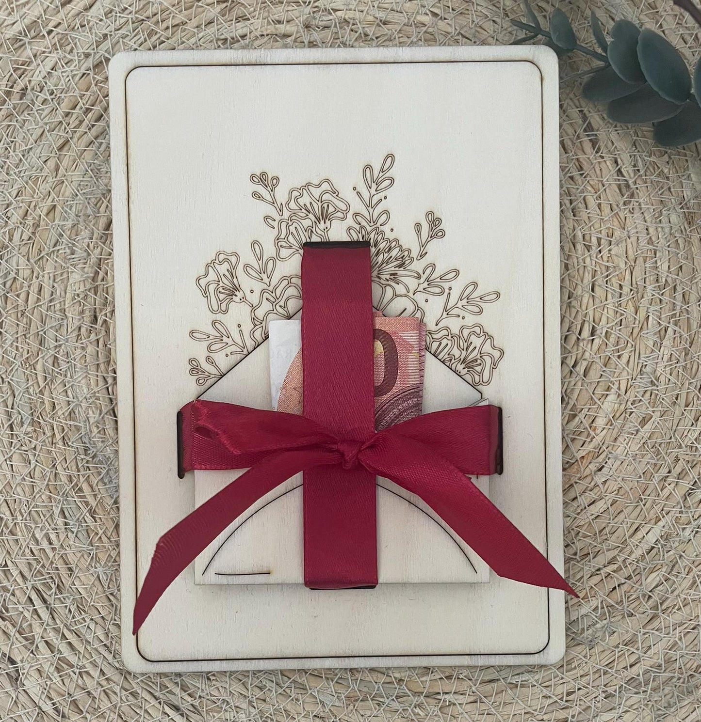 Holz-Geschenkkarte – Perfekt für Geldgeschenke & Gutscheine