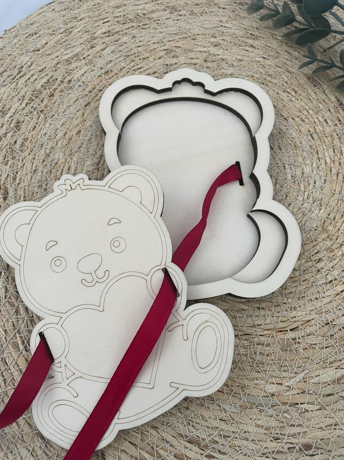 Holz-Geschenkbox – Perfekt für Geldgeschenke & Gutscheine, Geldgeschenk, Gutscheinbox, Teddy Bär