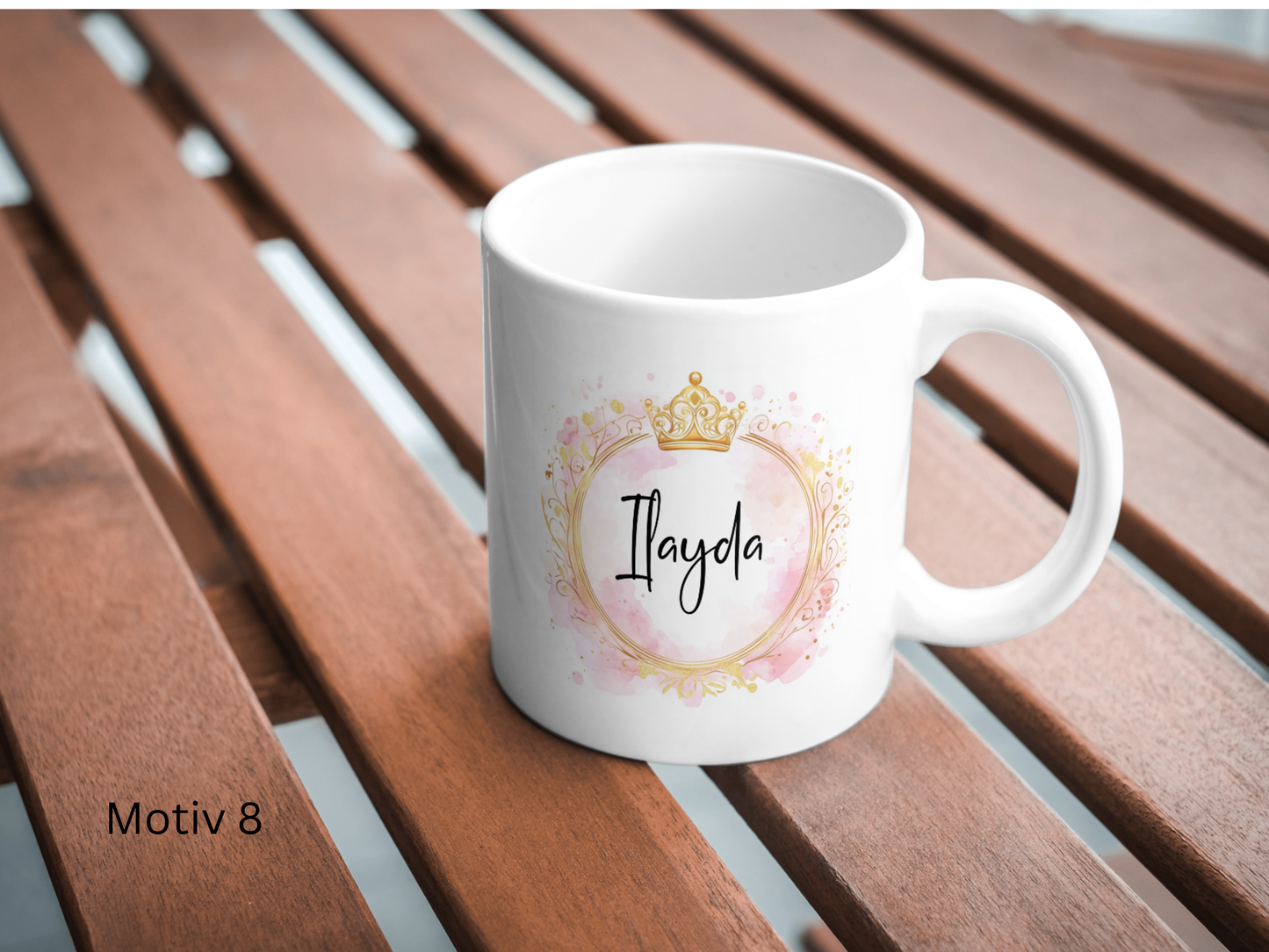 Personalisierte Tase mit rosa Design