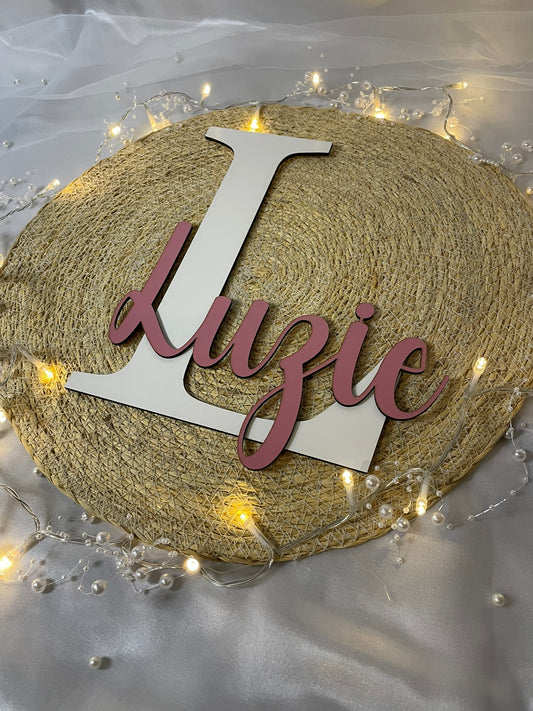 Namensschild, Türschild, Wanddekoration Monogramm Name