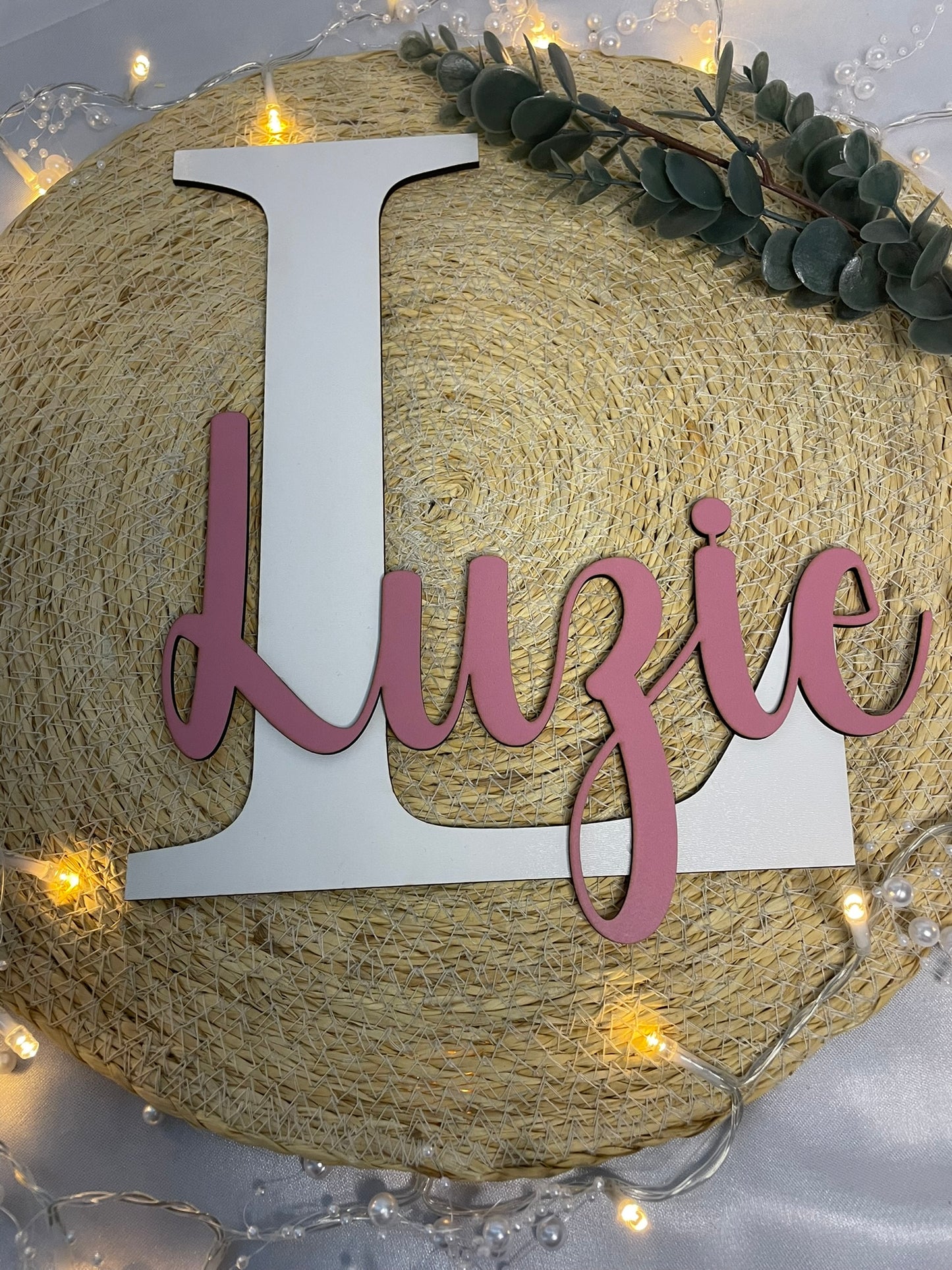 Namensschild, Türschild, Wanddekoration Monogramm Name