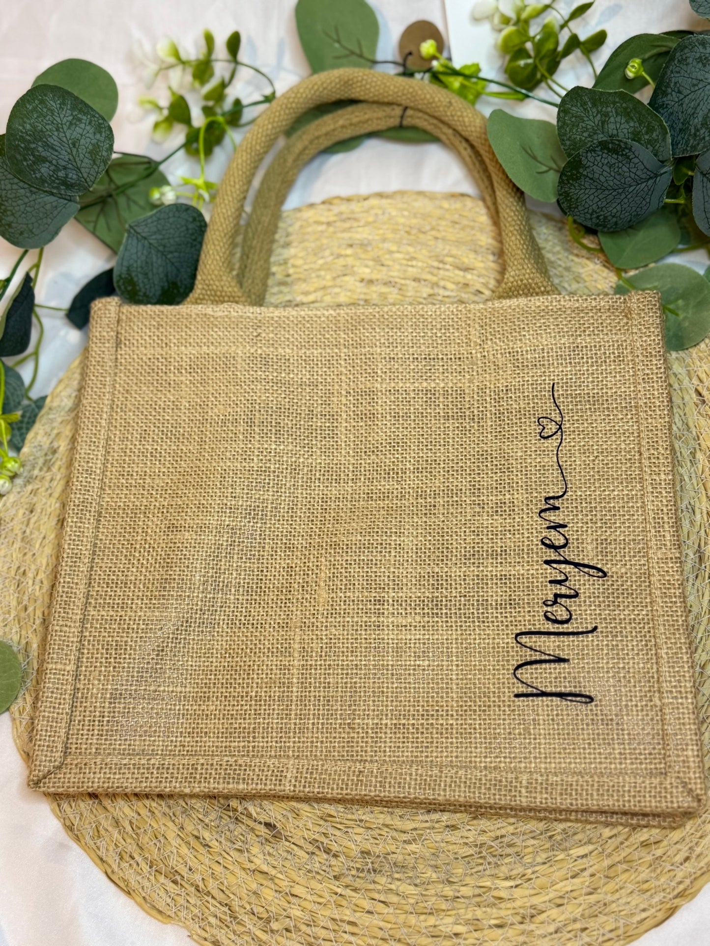 Personalisierte Jute Tasche - Shopper mit Namen oder Wunschwort - Geschenkidee individuell bedruckt