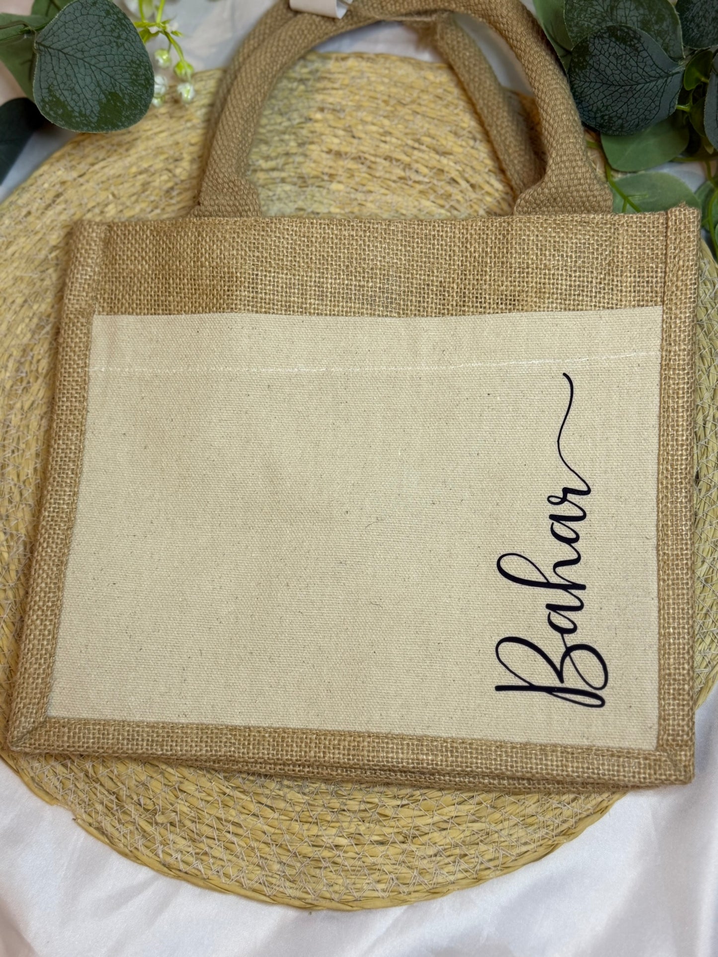 Personalisierte Jute Tasche - Shopper mit Namen oder Wunschwort - Geschenkidee individuell bedruckt