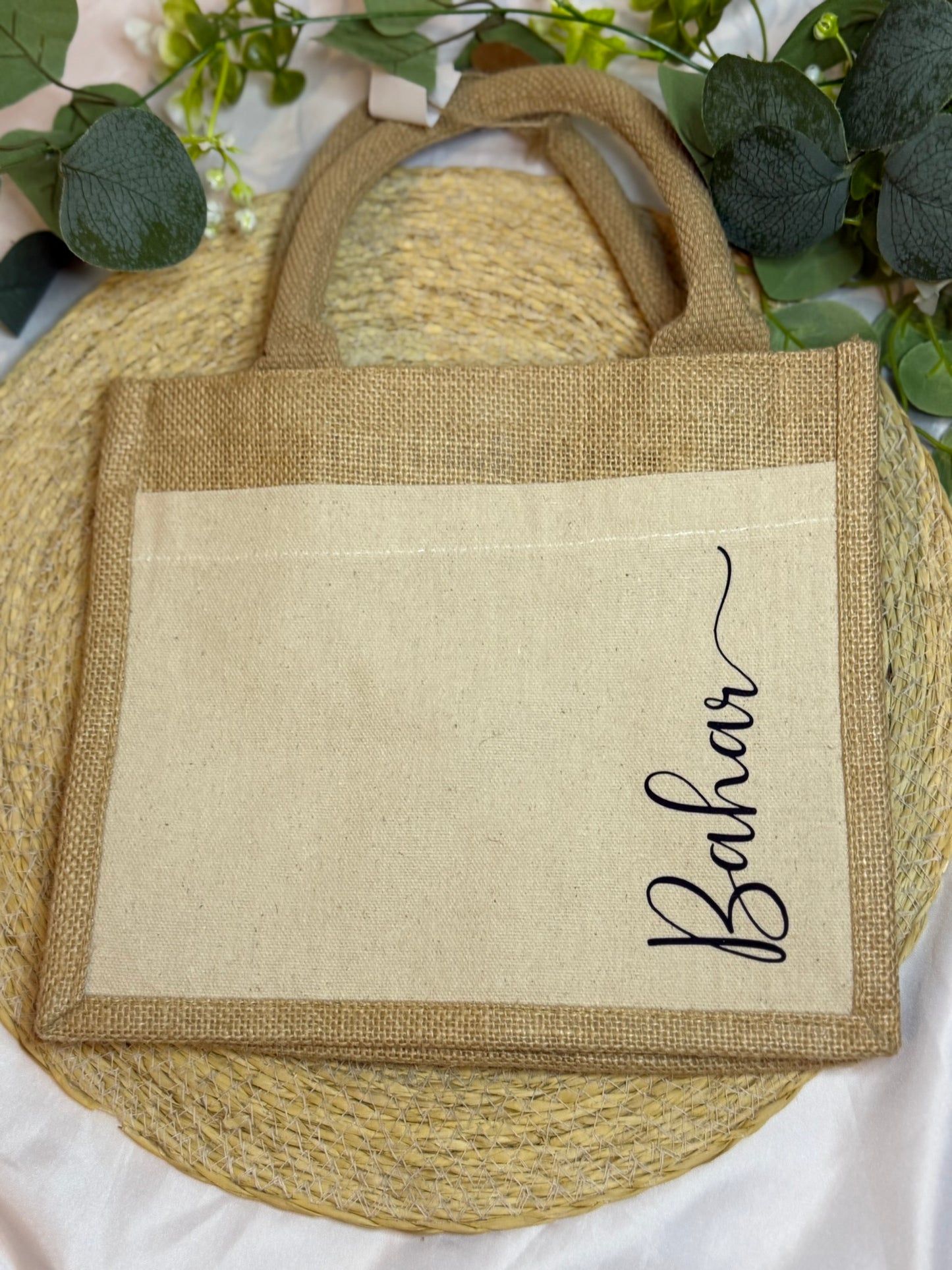 Personalisierte Jute Tasche - Shopper mit Namen oder Wunschwort - Geschenkidee individuell bedruckt