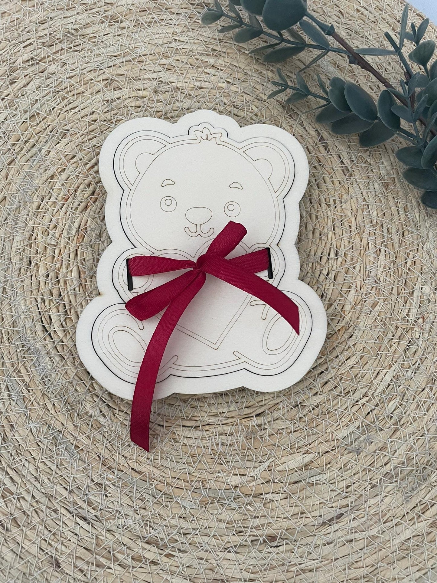 Holz-Geschenkbox – Perfekt für Geldgeschenke & Gutscheine, Geldgeschenk, Gutscheinbox, Teddy Bär